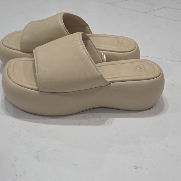 Zara Shoes - Zara Cream Platform Sandals Sz41 Will Fit Sz 10 Gentle Used